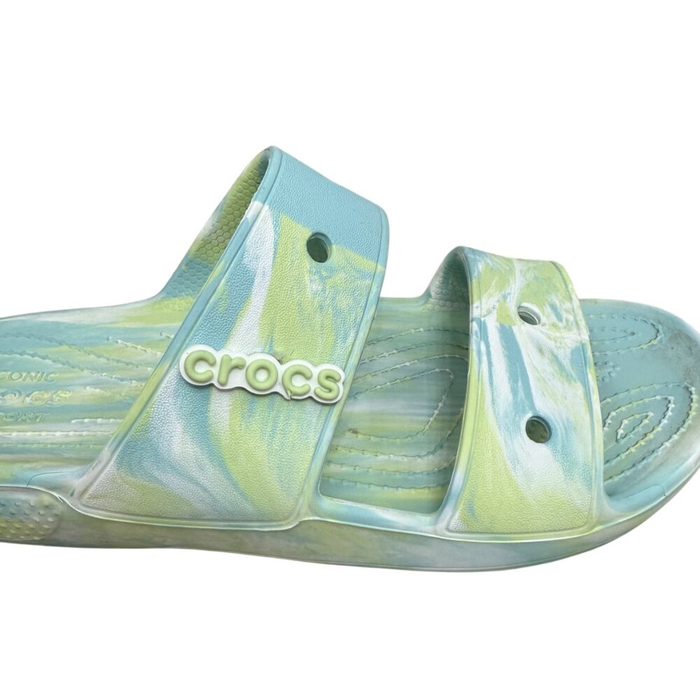 Crocs Classic Marbled Sandal Slide in Pure Water Women's size 10 Men's size 8 - Picture 5 of 9